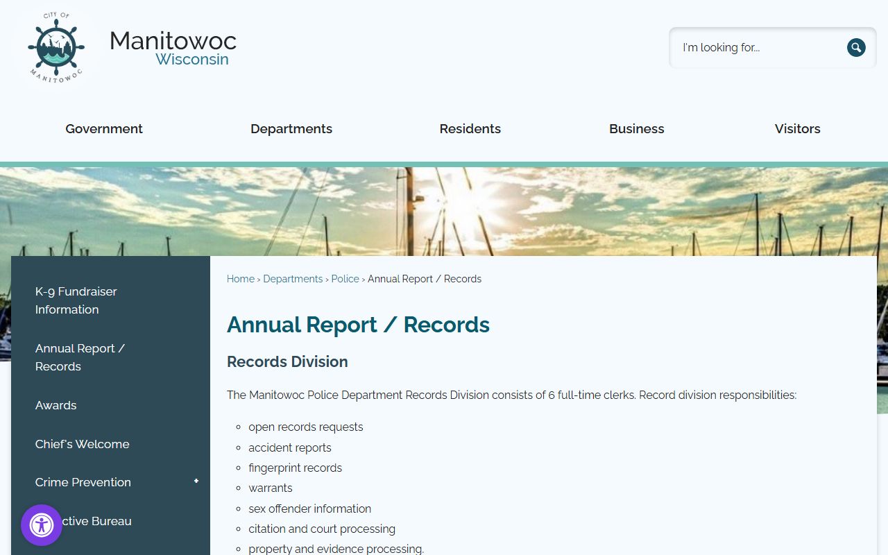 Manitowoc Background Check at the Police Records Division