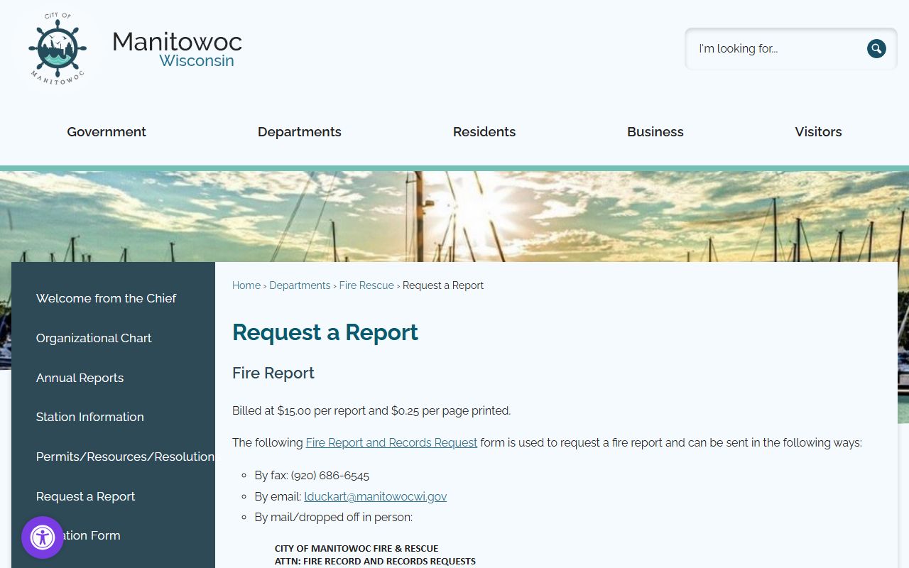 Manitowoc Background Check at Request a Report