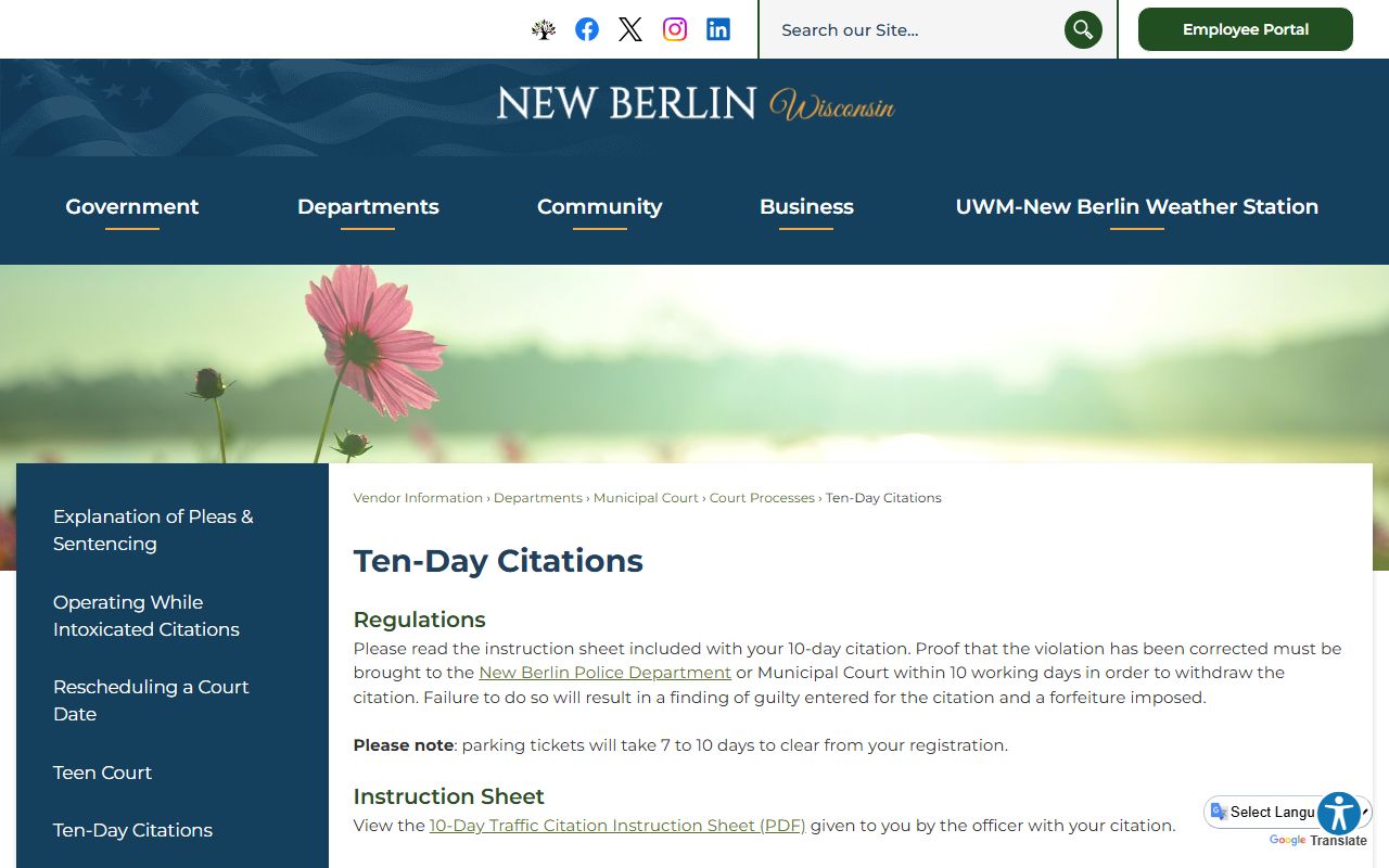 New Berlin Background Check at the Municipal Court