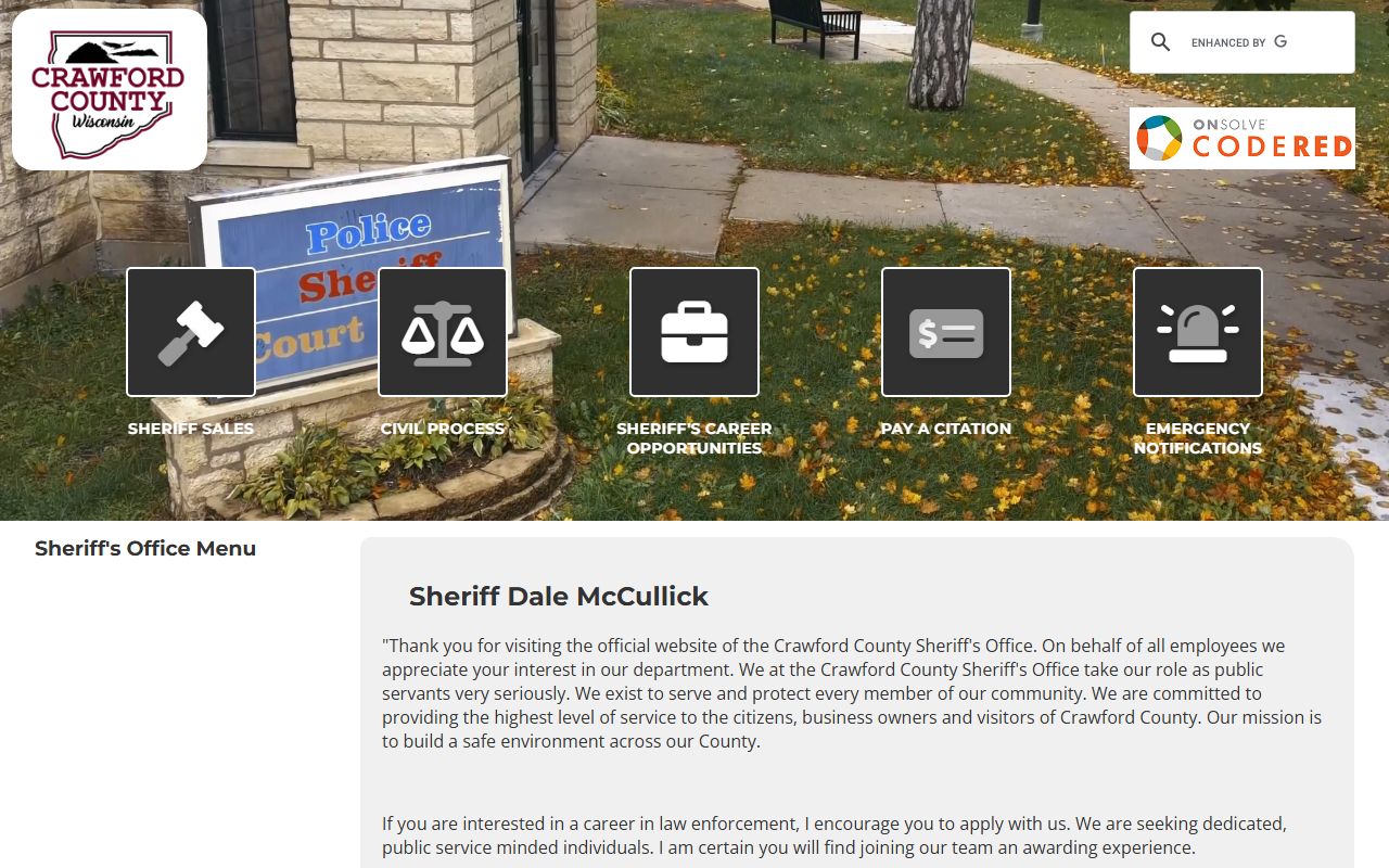 Crawford County Background Check at the Sheriff's Office