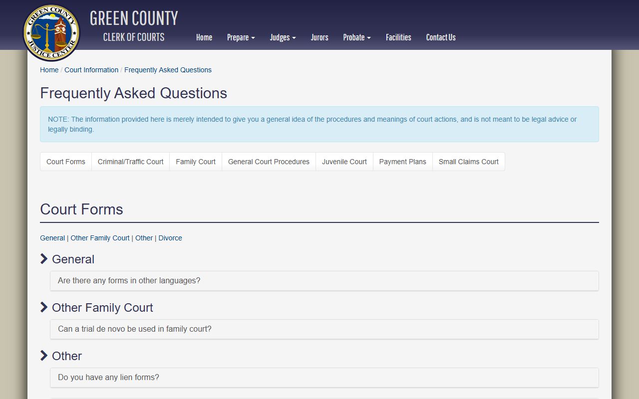 Green County Background Check at Court FAQs