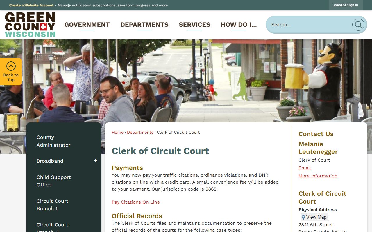 Green County Background Check at the Official County Website