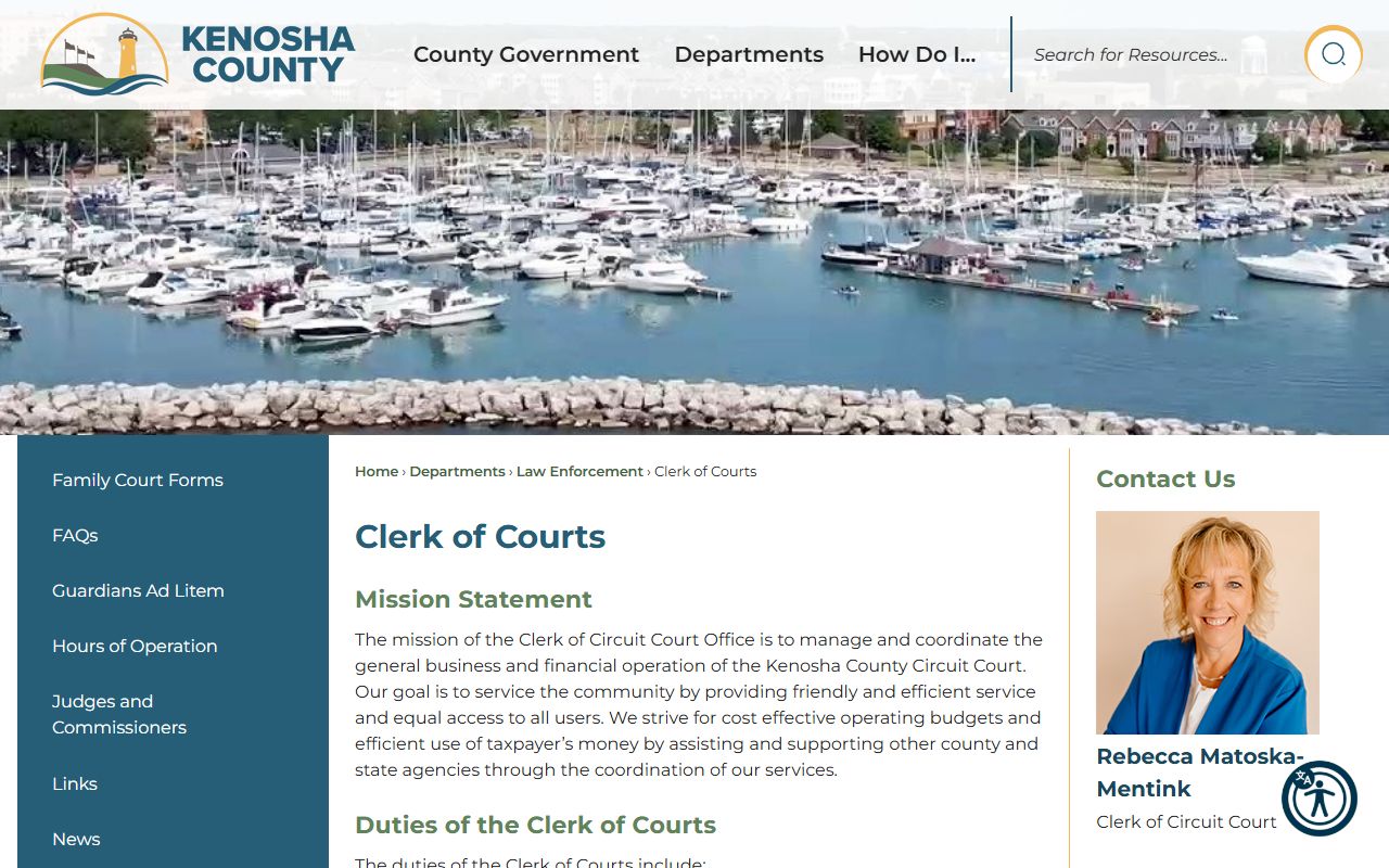 Kenosha County Background Check at the Clerk of Courts