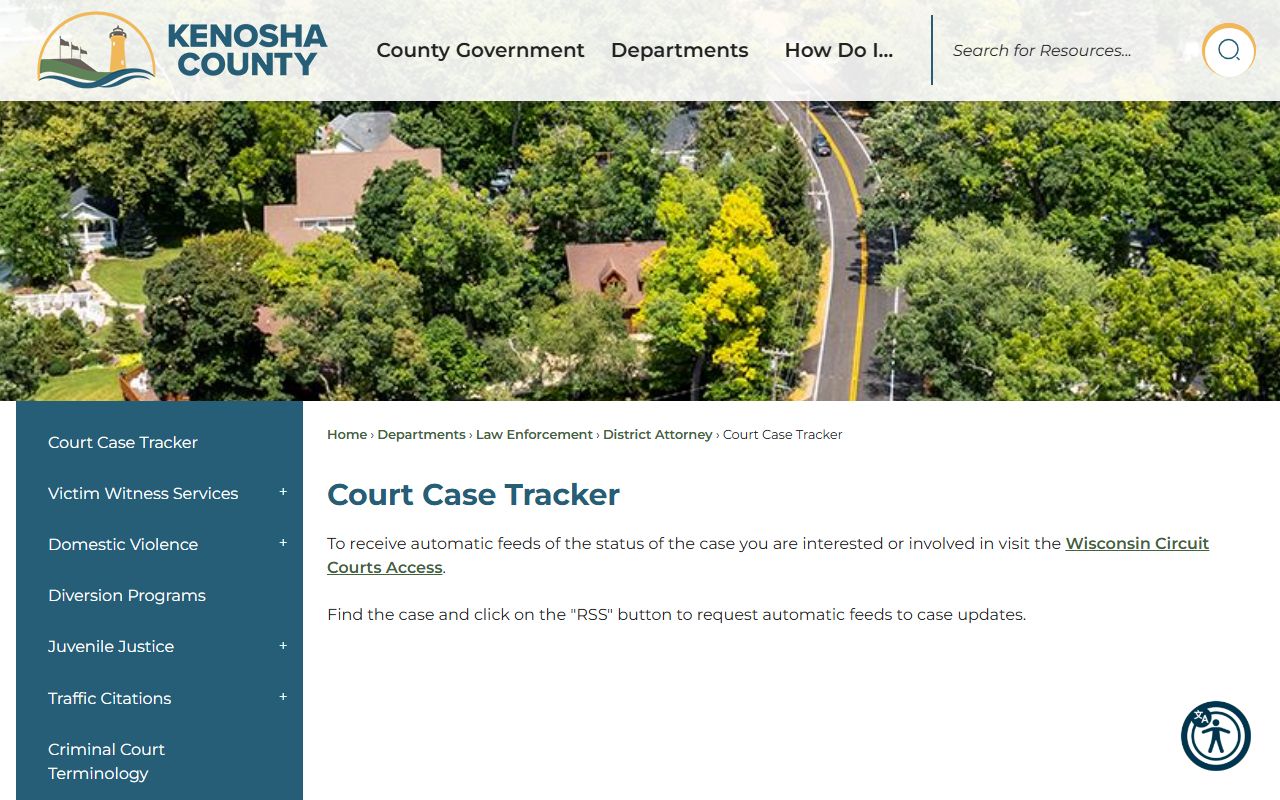 Kenosha County Background Check at the Court Case Tracker