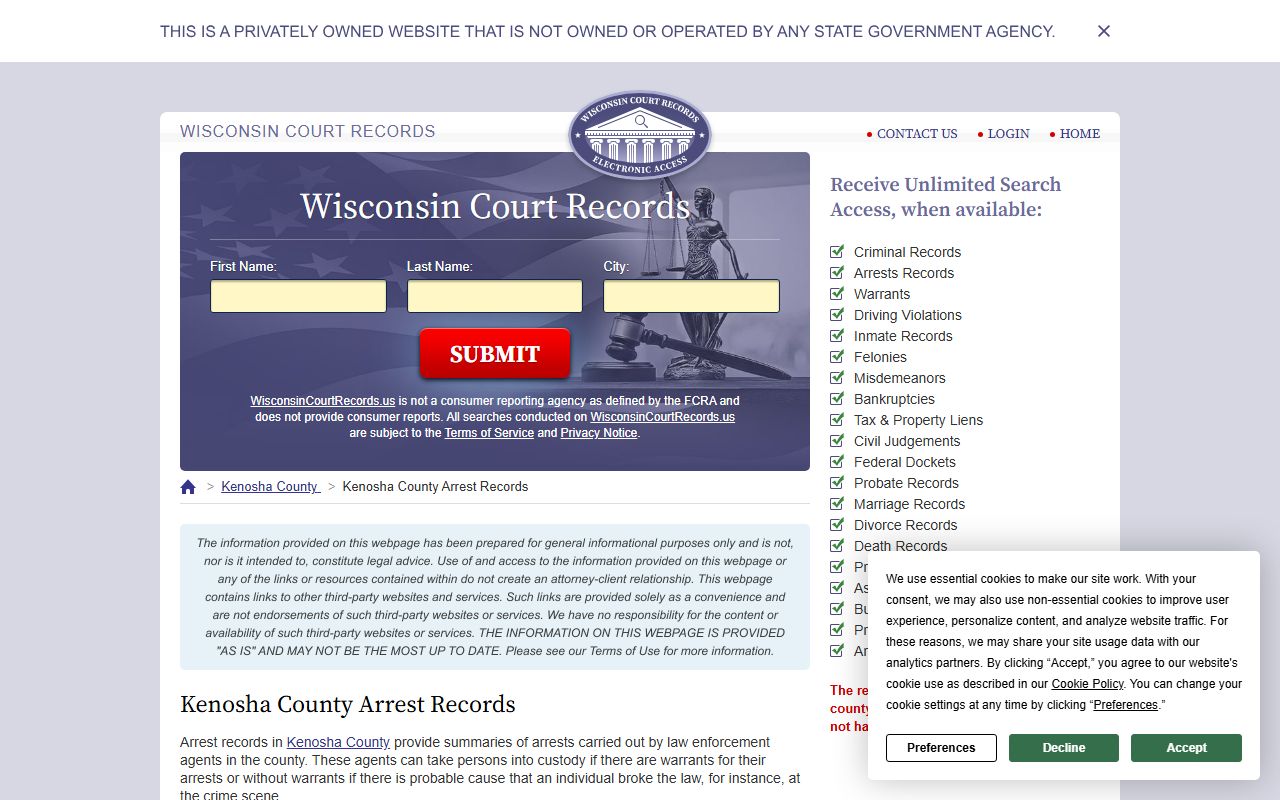 Kenosha County Background Check at the Sheriff's Office