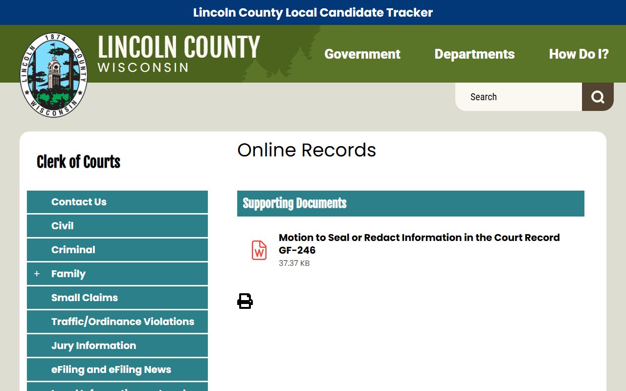 Lincoln County Background Check at Online Records