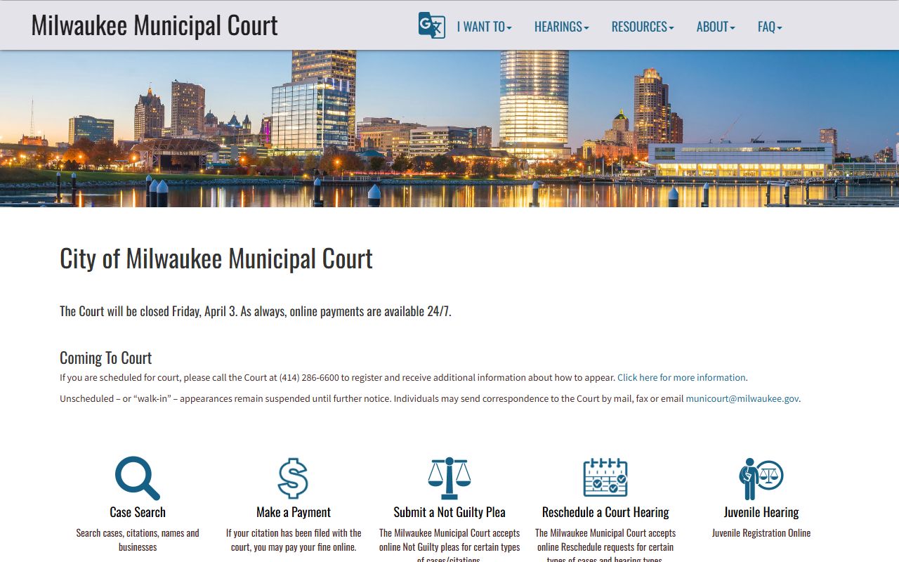 Milwaukee County Background Check at Milwaukee Municipal Court