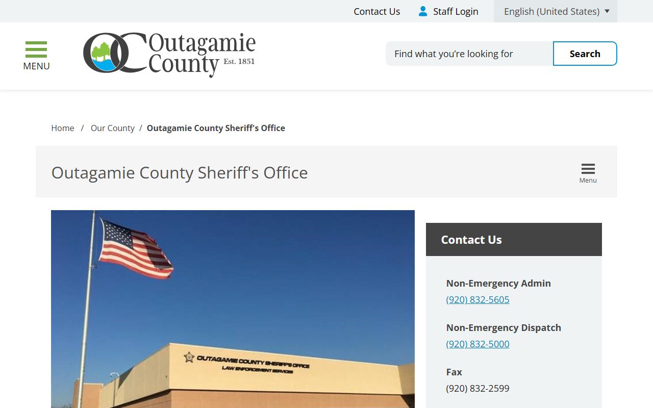 Outagamie County Background Check at the Sheriff's Office
