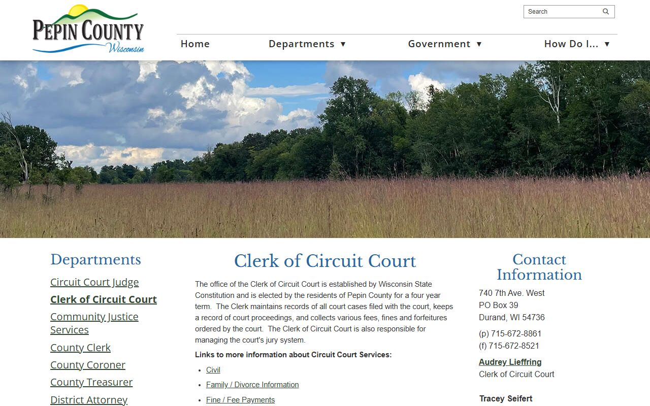 Pepin County Background Check at the Clerk of Circuit Court