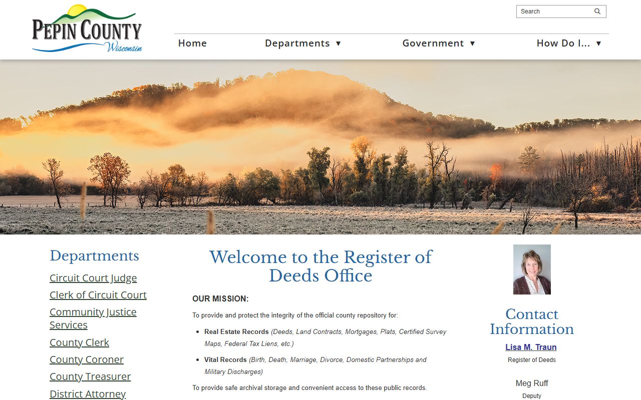 Pepin County Background Check at the Register of Deeds