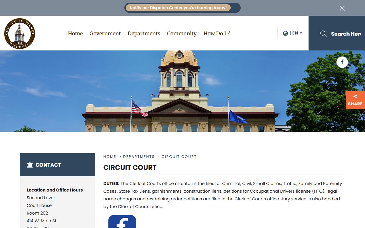 Pierce County Background Check at the Clerk of Circuit Court