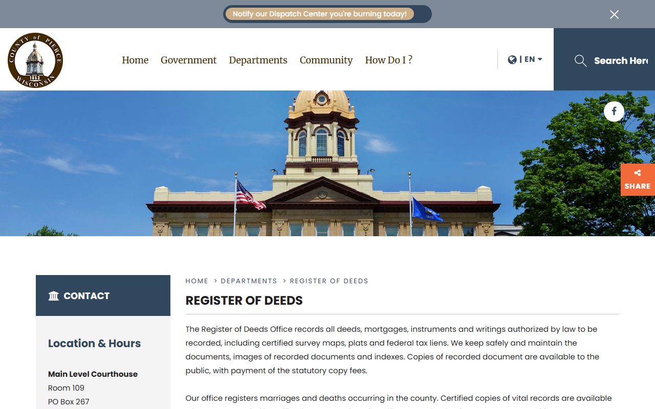 Pierce County Background Check at the Register of Deeds