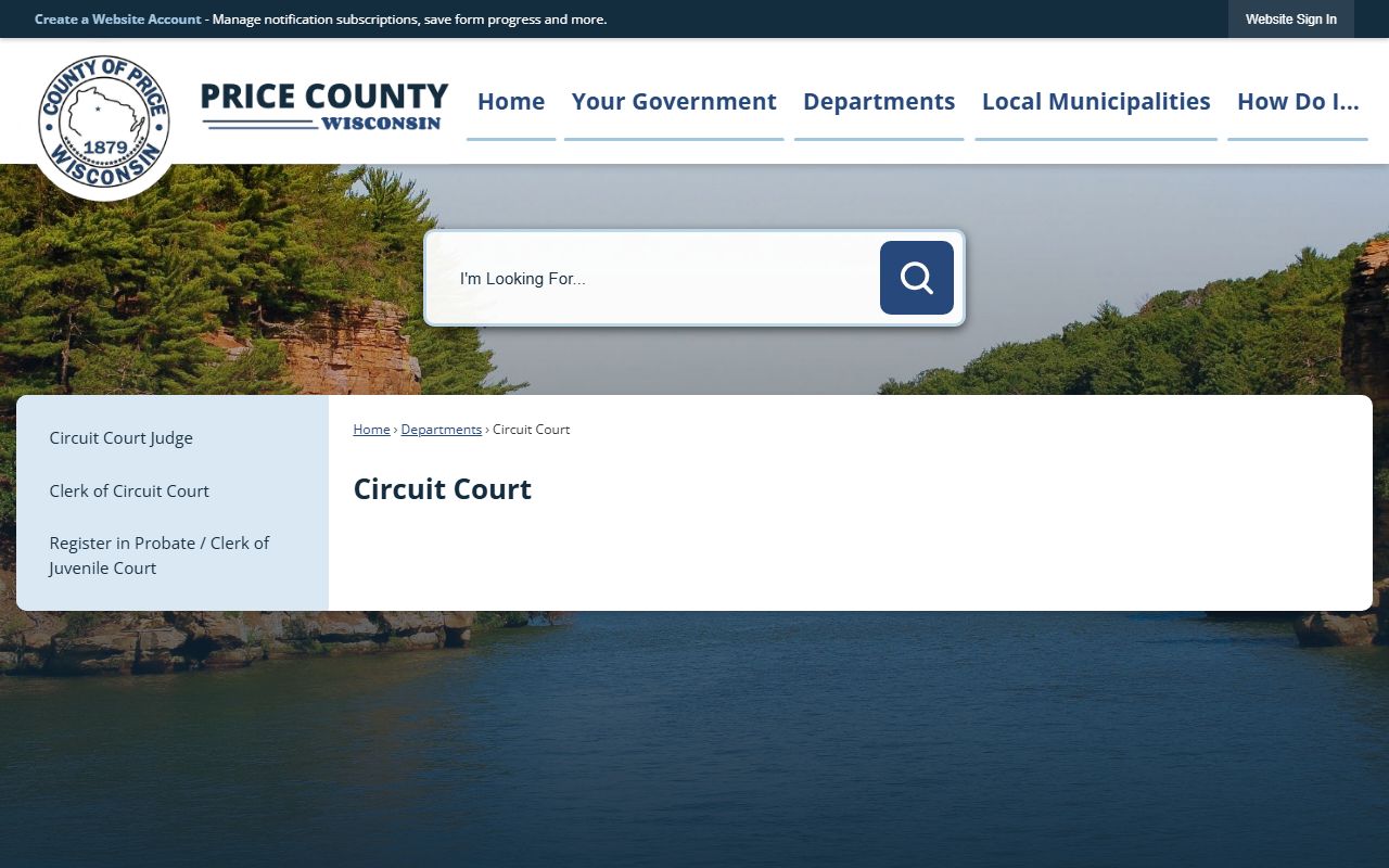 Price County Background Check at the Circuit Court