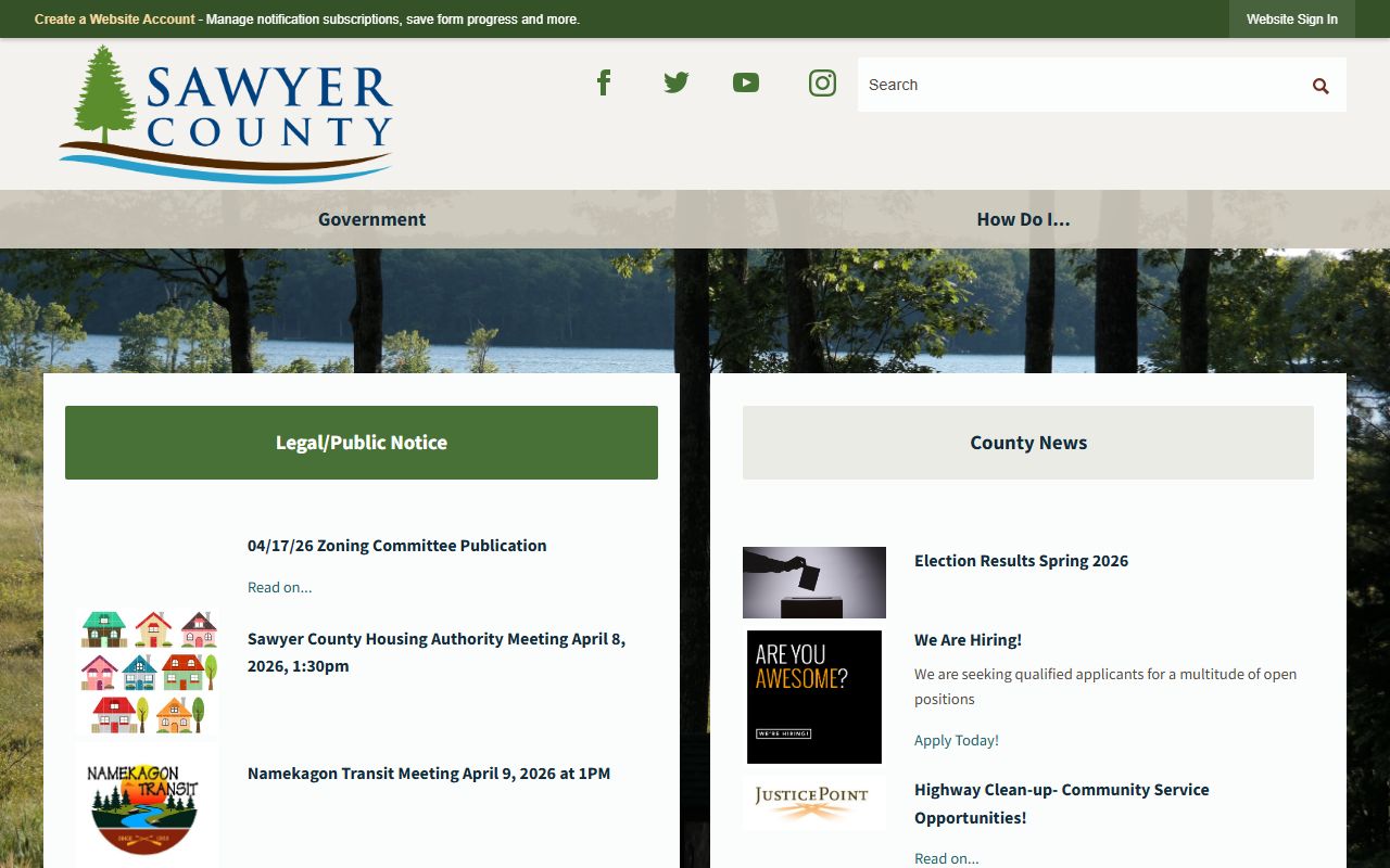 Sawyer County Background Check at the Sheriff's Department