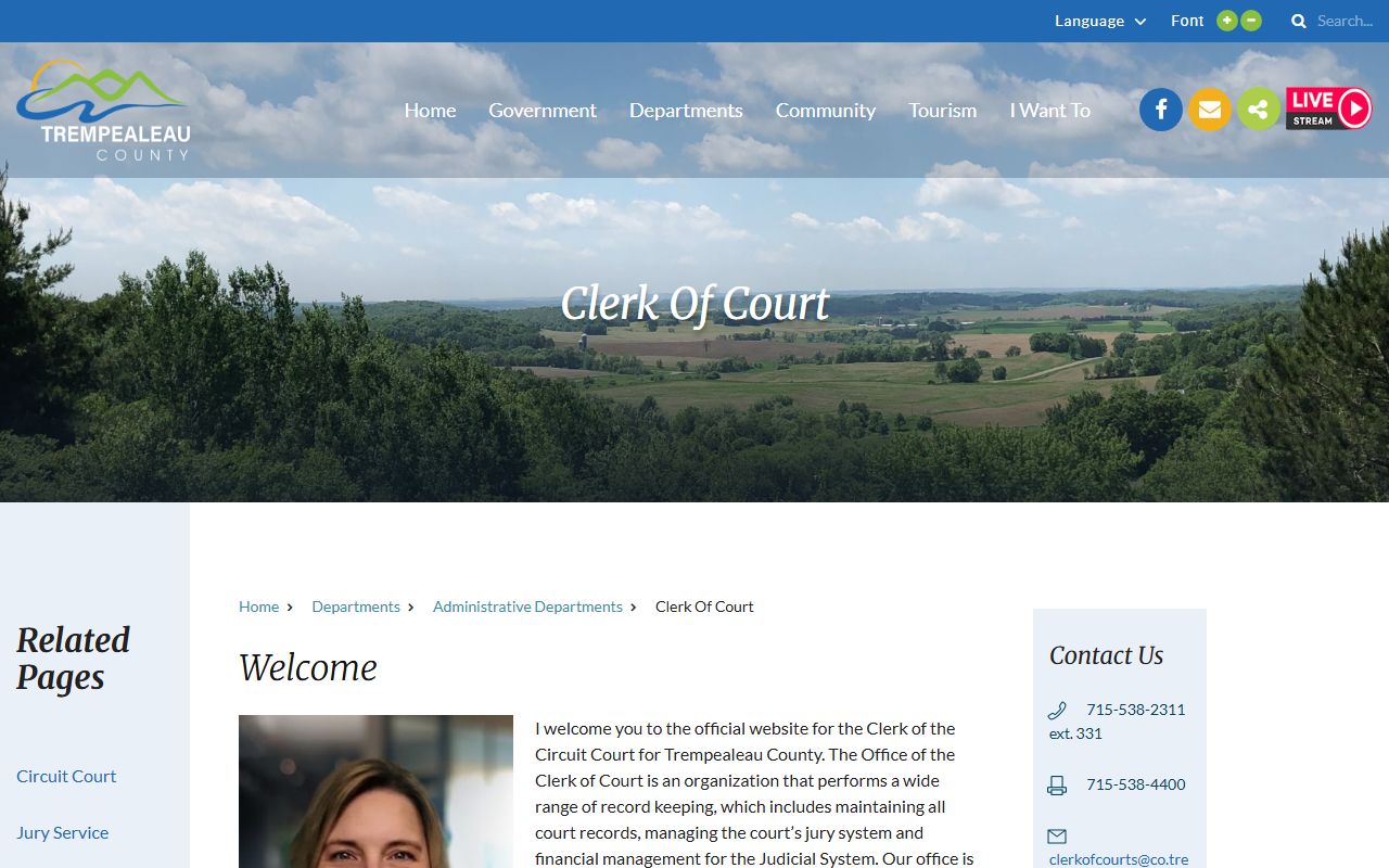 Trempealeau County Background Check at the Clerk of Courts