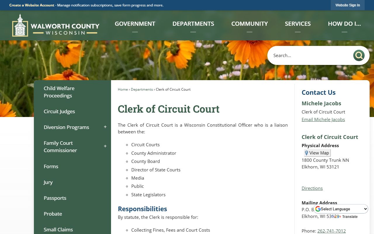 Walworth County Background Check at the Clerk of Circuit Court