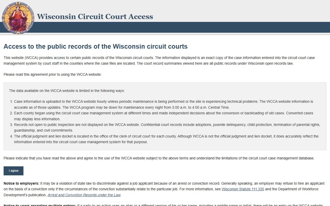 Wisconsin Background Check at Wisconsin Circuit Court Access