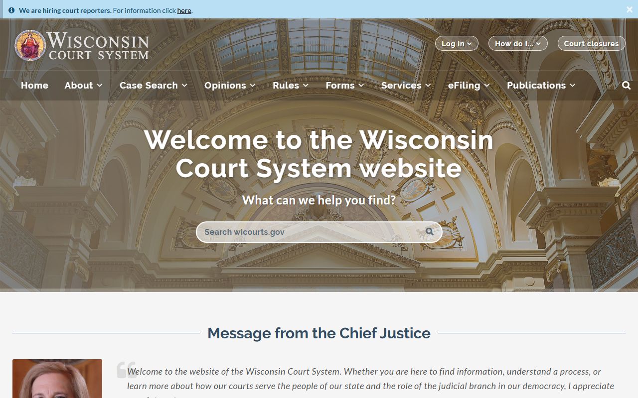 Wisconsin Background Check at Wisconsin Court System